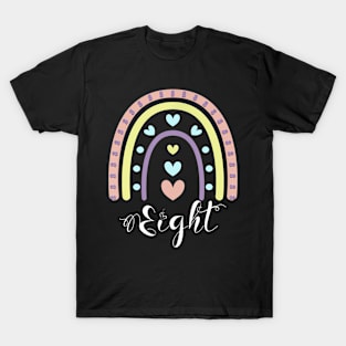 8 Years Rainbow Party Eight Birthday Presents For Girls T-Shirt